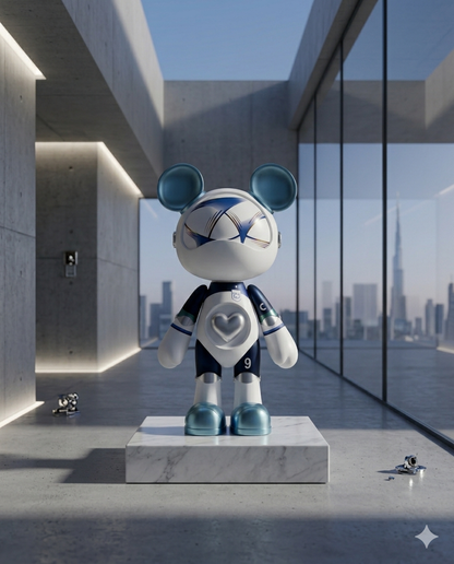 Trending Luxury Gift White & Blue Acrylic Bear Sculpture – Modern Designer Home Décor