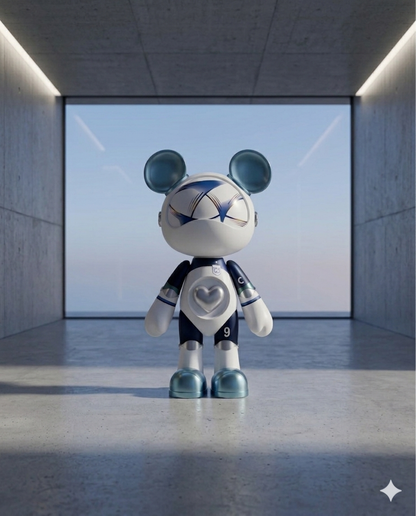 Trending Luxury Gift White & Blue Acrylic Bear Sculpture – Modern Designer Home Décor