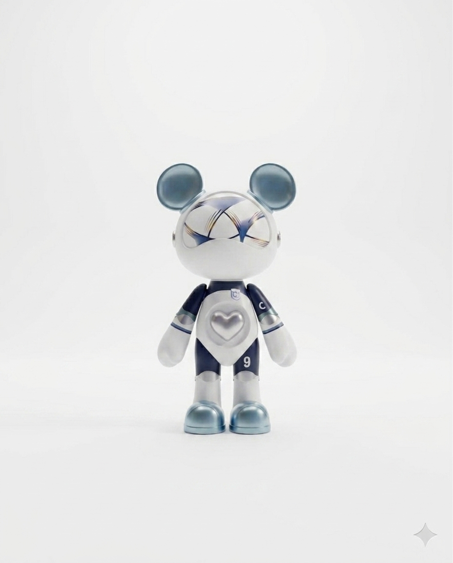 Trending Luxury Gift White & Blue Acrylic Bear Sculpture – Modern Designer Home Décor