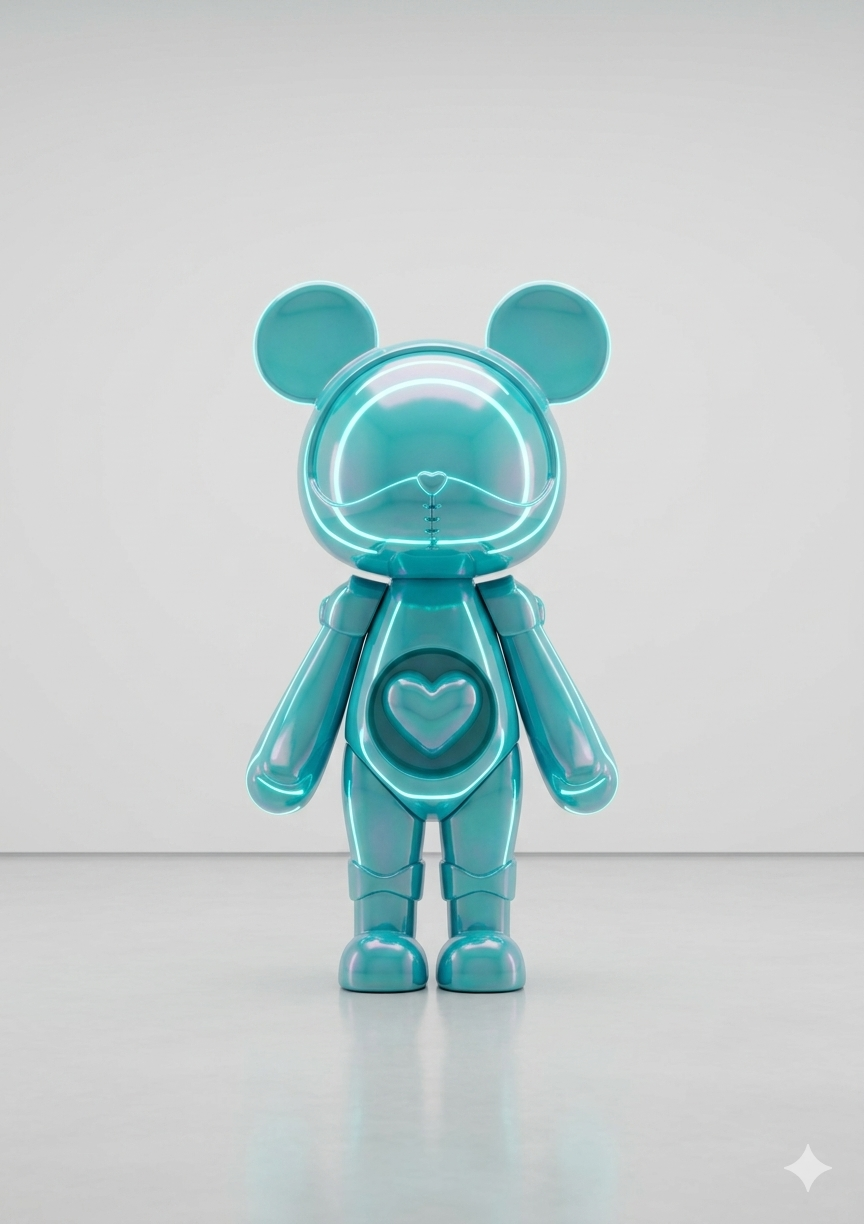 Trending Luxury Gift Metallic Teal Acrylic Bear Sculpture – Modern Designer Home Décor
