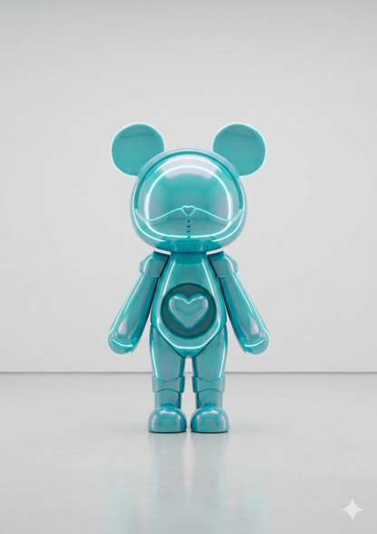 Trending Luxury Gift Metallic Teal Acrylic Bear Sculpture – Modern Designer Home Décor