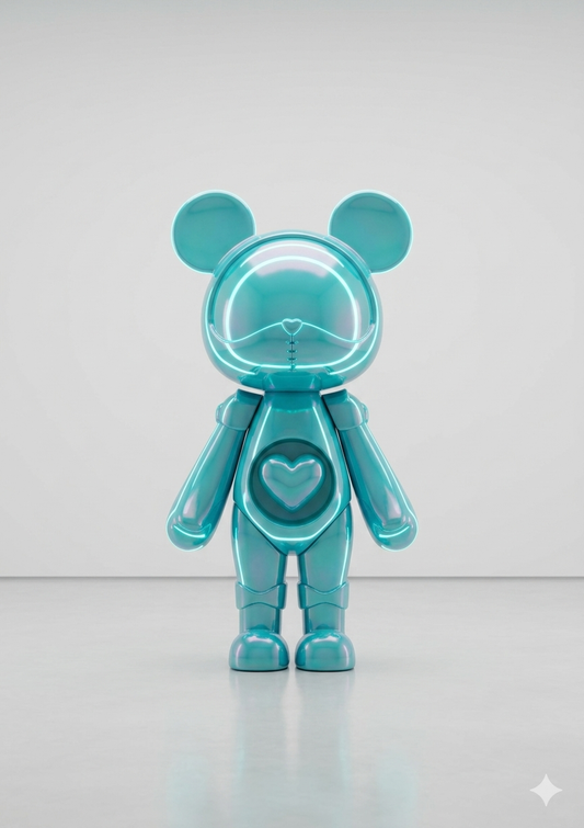 Trending Luxury Gift Metallic Teal Acrylic Bear Sculpture – Modern Designer Home Décor