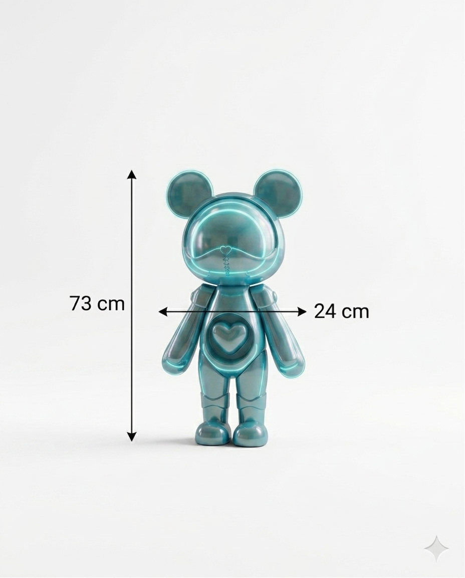 Trending Luxury Gift Metallic Teal Acrylic Bear Sculpture – Modern Designer Home Décor