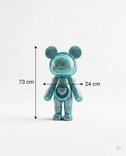 Trending Luxury Gift Metallic Teal Acrylic Bear Sculpture – Modern Designer Home Décor