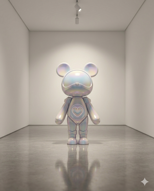 Trending Luxury Gift Pearl White Iridescent Acrylic Bear Sculpture β Modern Designer Home DΓ©cor