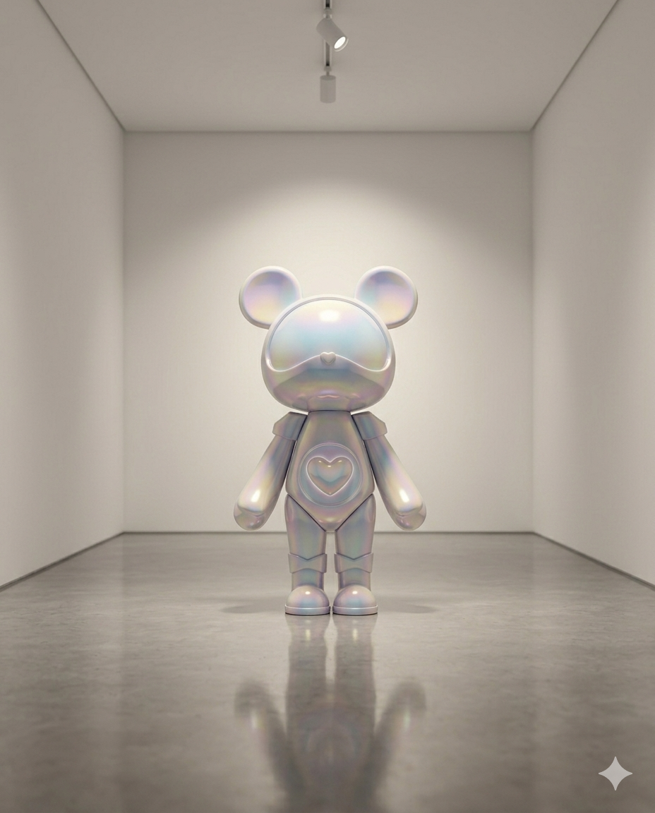 Trending Luxury Gift Pearl White Iridescent Acrylic Bear Sculpture – Modern Designer Home Décor