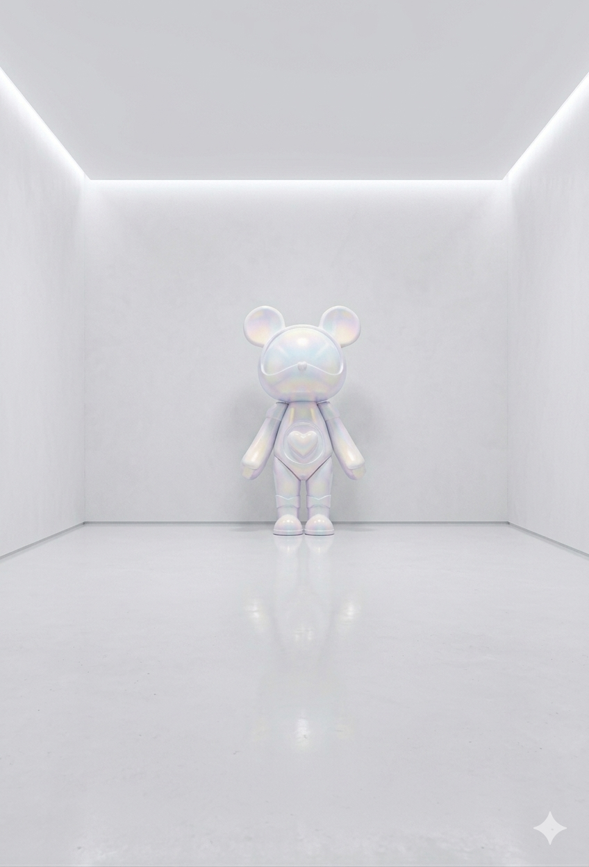 Trending Luxury Gift Pearl White Iridescent Acrylic Bear Sculpture – Modern Designer Home Décor