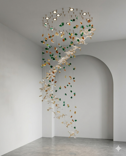 Modern Trending Custom Spiral Glass Art Chandelier