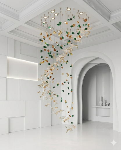 Modern Trending Custom Spiral Glass Art Chandelier