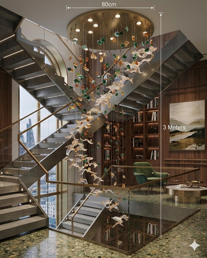 Modern Trending Custom Spiral Glass Art Chandelier
