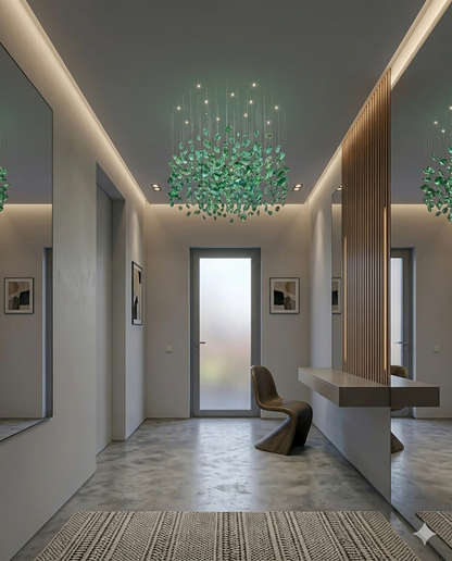 Green stone Cluster Chandelier – Round 60cm – Customizable Luxury lighting