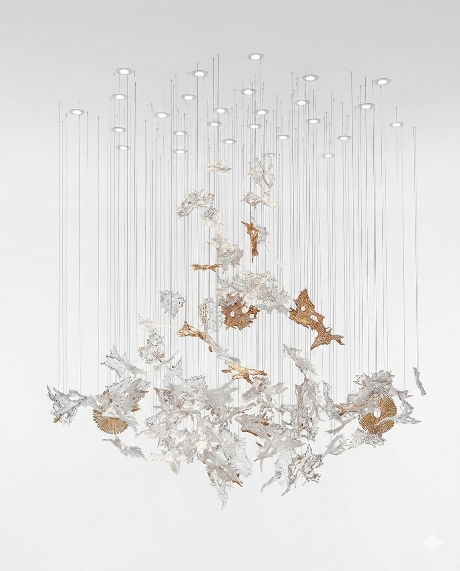 Custom Modern Leaf Drop Hanging Light for Ceiling