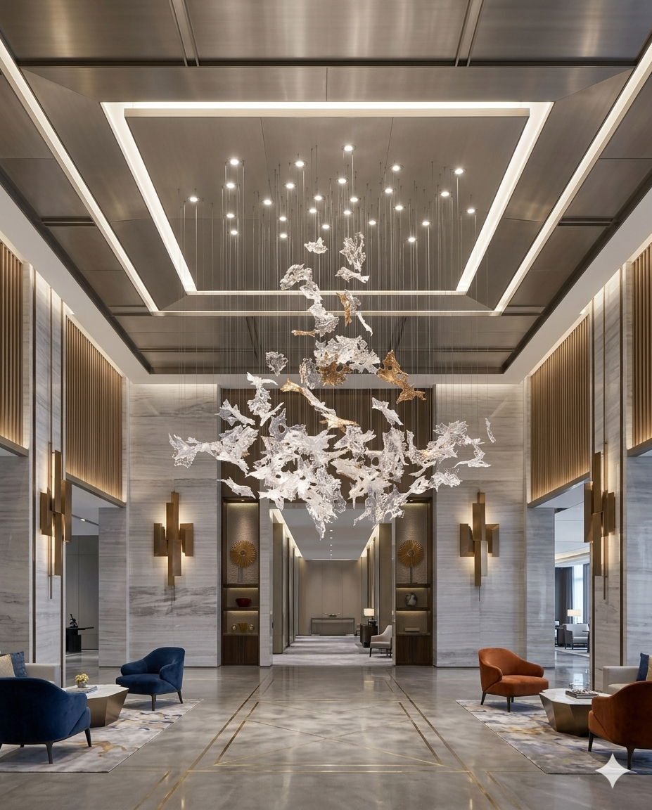 Custom Modern Leaf Drop Hanging Light for Ceiling