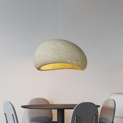 Japanese Dome Art Hanging Lamp – Wabi-Sabi Resin Pendant Light for Kitchen Island, Dining Room & Living Space