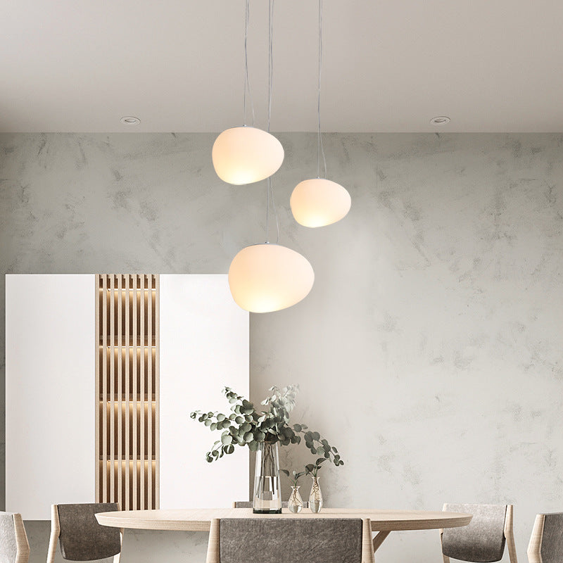 Irregular White Glass Cloud Pendant Light – Modern Nordic Hanging Lamp