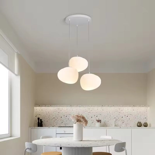 Irregular White Glass Cloud Pendant Light – Modern Nordic Hanging Lamp