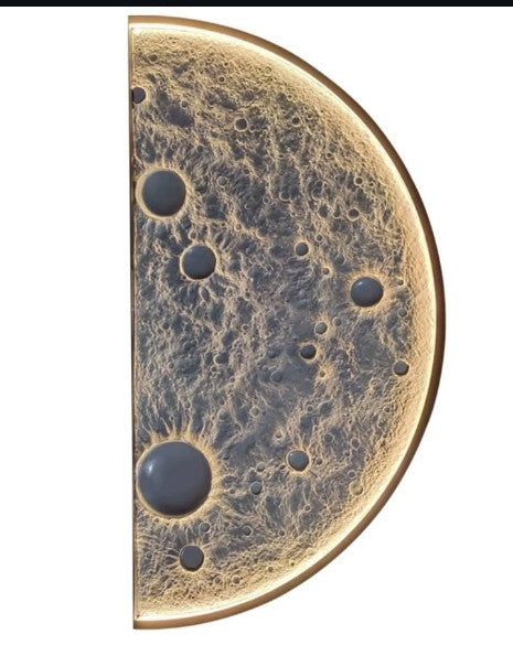 3D Half Moon LED Wall Lamp – Dimmable Wall Decor with Remote Control