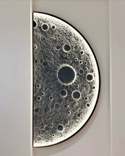 3D Half Moon LED Wall Lamp – Dimmable Wall Decor with Remote Control