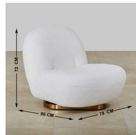 Serenity Plush Accent Chair – Fleece Velvet Lounge Chair with Wood Frame