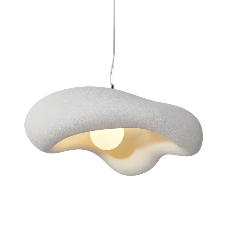 Modern Wabi-Sabi Flower Pendant Light – Nordic Style Hanging Lamp (White)