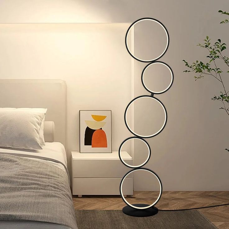 Modern Ring Touch LED Floor Lamp – Minimalist Smart Ambience Light