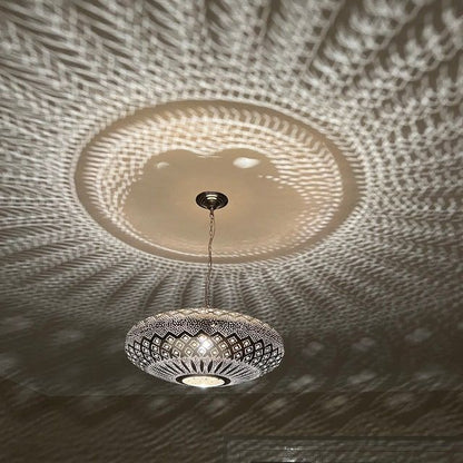 Elegant Moroccan Brass Pendant Light – Handmade Ceiling Chandelier with Adjustable Chain 50 C.M