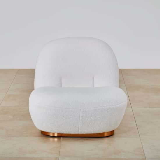 Serenity Plush Accent Chair – Fleece Velvet Lounge Chair with Wood Frame
