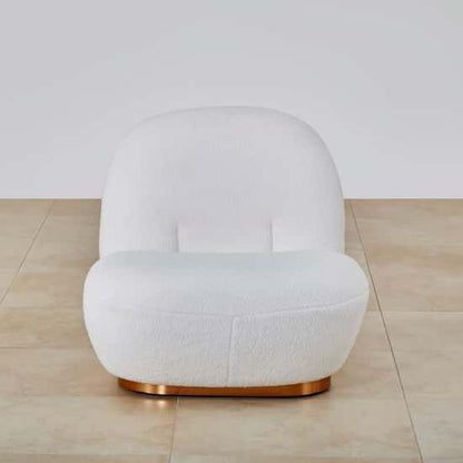 Serenity Plush Accent Chair – Fleece Velvet Lounge Chair with Wood Frame