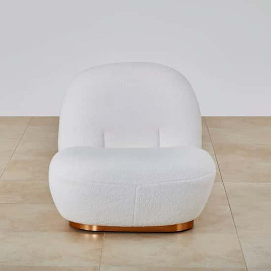Serenity Plush Accent Chair – Fleece Velvet Lounge Chair with Wood Frame