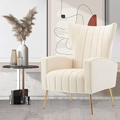 Luxury Wingback Velvet Lounge Chair – Stylish Accent Seating for Modern Interiors