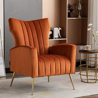 Luxury Wingback Velvet Lounge Chair – Stylish Accent Seating for Modern Interiors