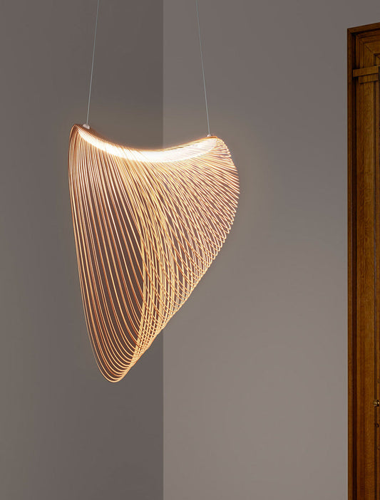 Japandi Style Wood Ring Pendant Light