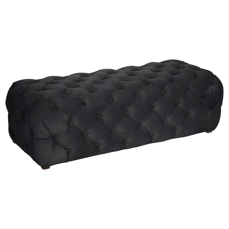 Luxury Tufted Velvet Ottoman Bench – Modern Upholstered Footrest Stool