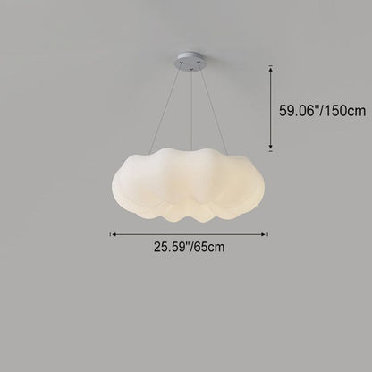 Nordic Cloud LED Chandelier – Pumpkin Shape Light for Bedroom, Dining & Living Room 65 C.M