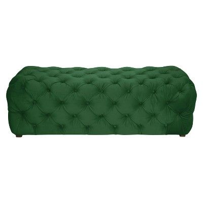 Luxury Tufted Velvet Ottoman Bench – Modern Upholstered Footrest Stool