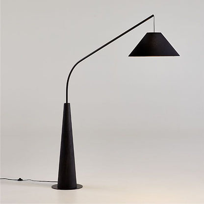 Modern Black Arc Floor Lamp with Gold Inner Shade – Elegant Standing Lamp for Living Room & Bedroom