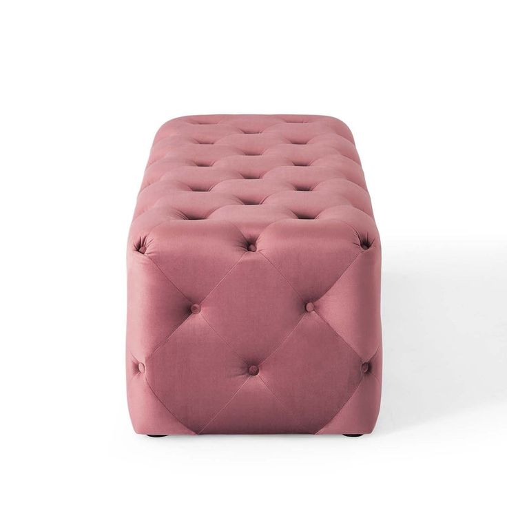 Luxury Tufted Velvet Ottoman Bench – Modern Upholstered Footrest Stool