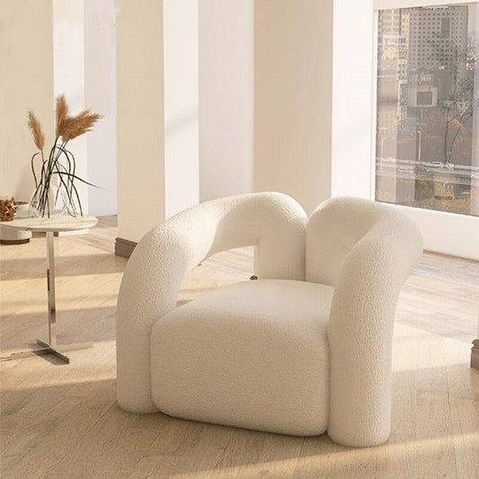 Cloud White Cashmere Lounge Chair – Luxury Single Sofa Chair for Living Room