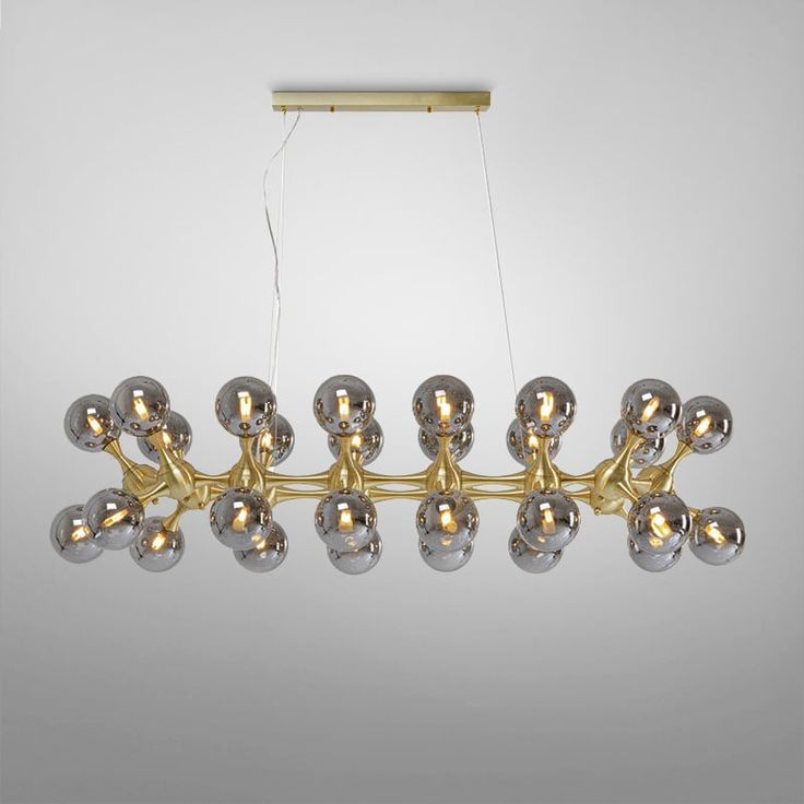 Atomic Brass Globe Pendant Lamp – 140cm Sculptural Masterpiece special for Dining Table (28 Glass)