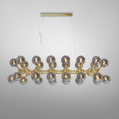 Atomic Brass Globe Pendant Lamp – 140cm Sculptural Masterpiece special for Dining Table (28 Glass)