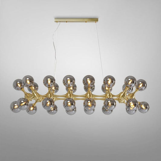 Atomic Brass Globe Pendant Lamp – 140cm Sculptural Masterpiece special for Dining Table (28 Glass)