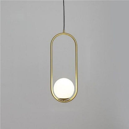 OBI Opal Glass with Brass Gold Metal Single Pendant Light