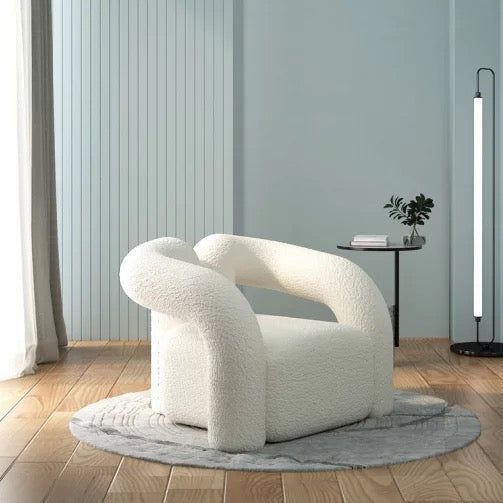 Cloud White Cashmere Lounge Chair – Luxury Single Sofa Chair for Living Room