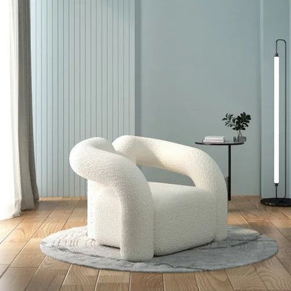 Cloud White Cashmere Lounge Chair – Luxury Single Sofa Chair for Living Room