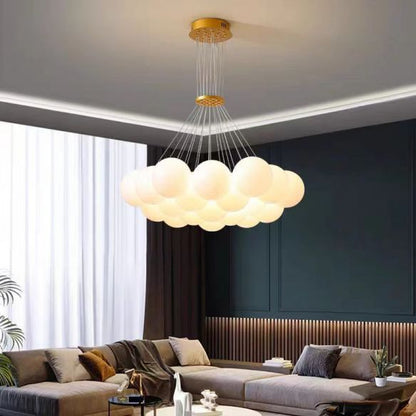 Contemporary Creative Moon Glass Bubble 19-Light Chandelier for Living Roomi