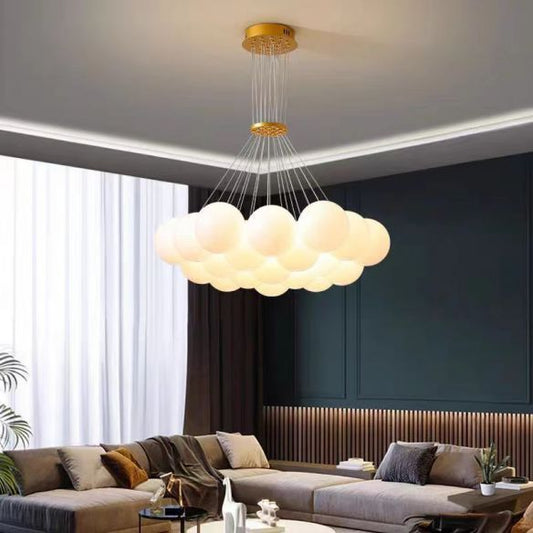 Contemporary Creative Moon Glass Bubble 19-Light Chandelier for Living Roomi
