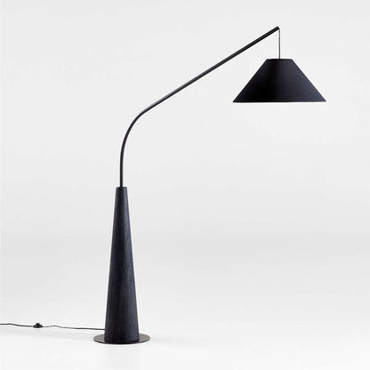Modern Black Arc Floor Lamp with Gold Inner Shade – Elegant Standing Lamp for Living Room & Bedroom
