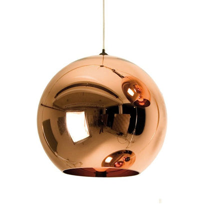 Modern Geometric Rose Gold Glass Globe Pendant Light