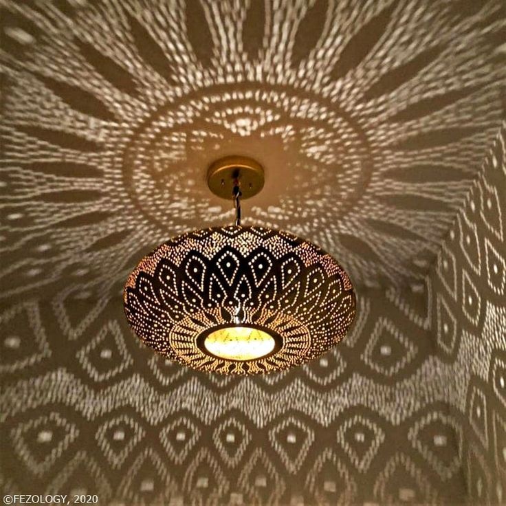 Elegant Moroccan Brass Pendant Light – Handmade Ceiling Chandelier with Adjustable Chain 50 C.M