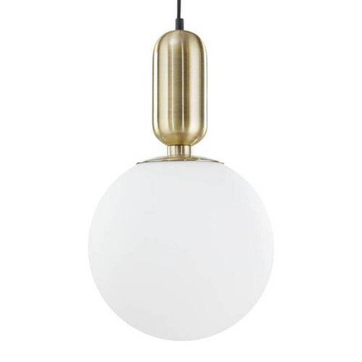 Minimalist Gold Globe Pendant Light – Frosted White Glass Kitchen Island Lamp